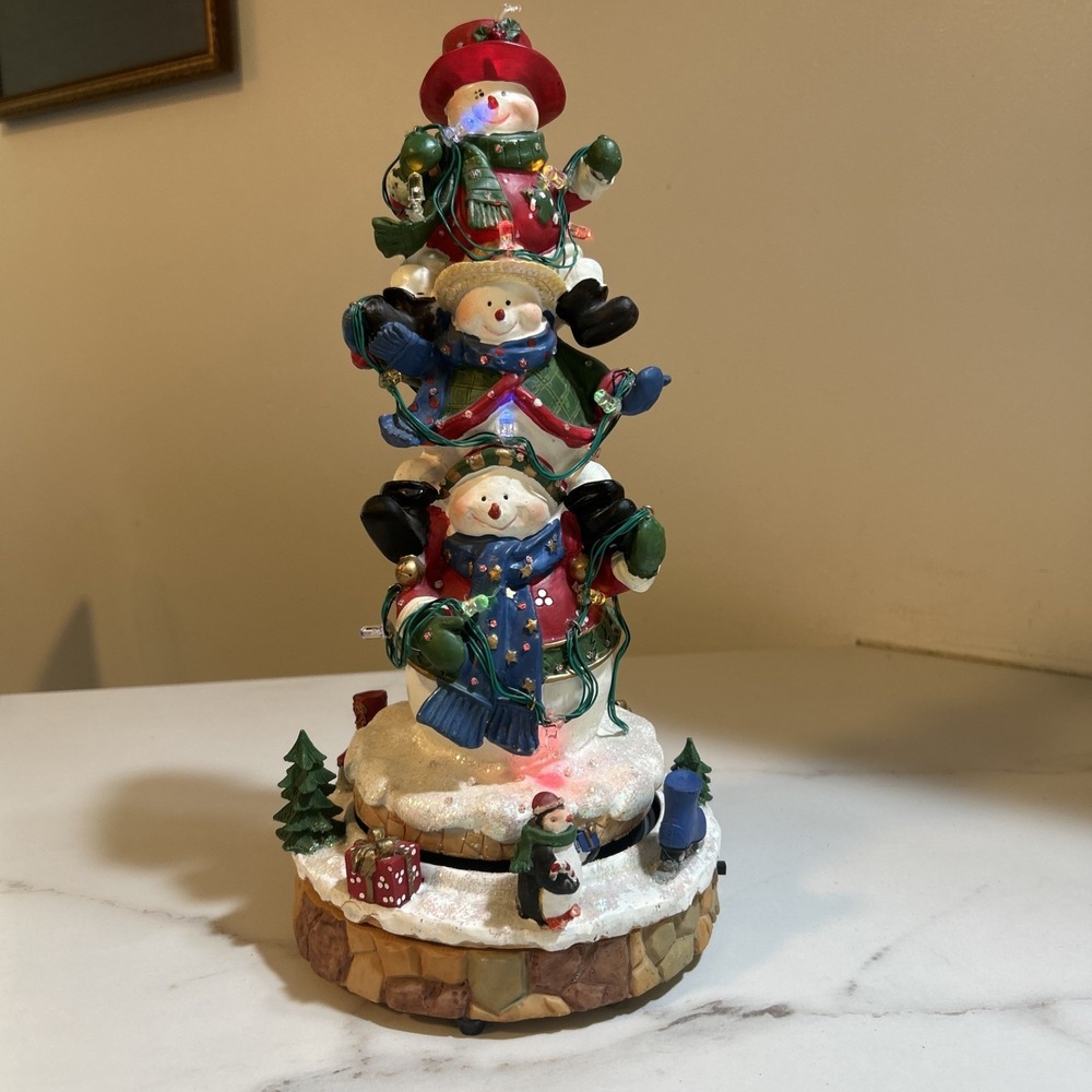 Light up musical snowmen 15"plays 8 Songs And Lights Up! Does Not Spin.